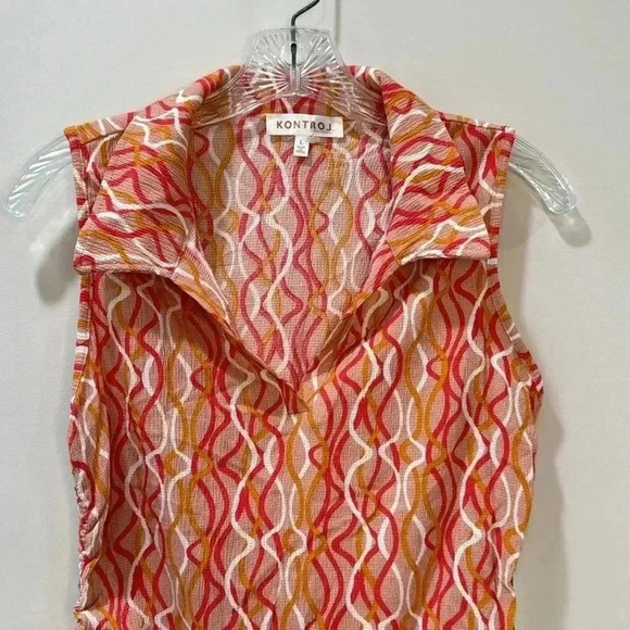Kontrol Sleeveless Drawstring Ruched Blouse - Size L - Picture 2 of 11